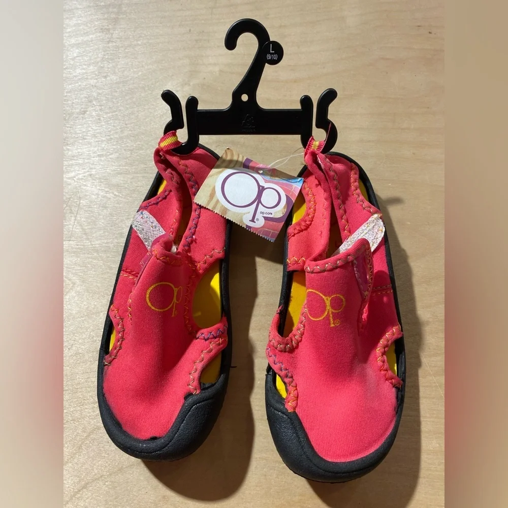 OP Kids Pink and Black Sandals Size Large (9/10) (LM)